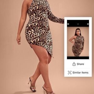 Asymmetrical Leopard Print Dress